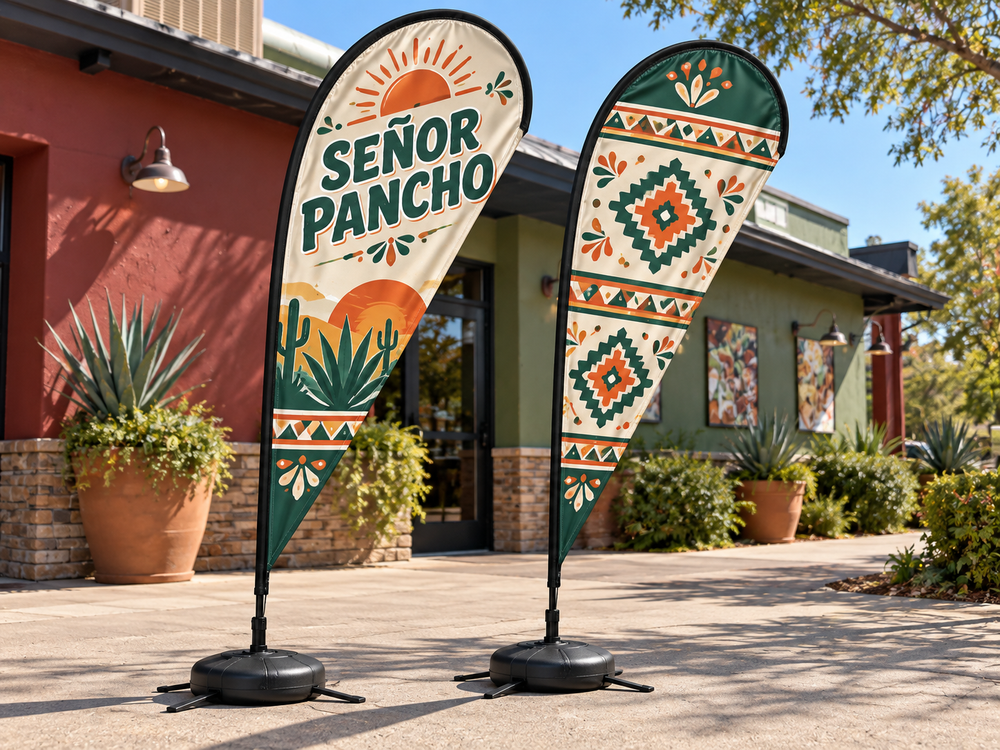 Señor Pancho Custom Teardrop Flag Set
