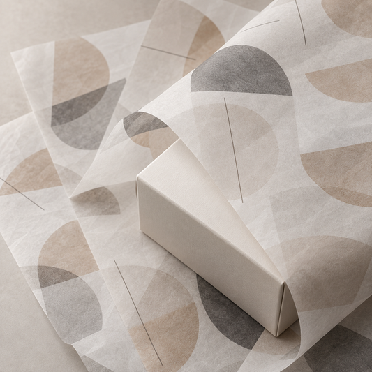 Illustrative AI concept of custom printed tissue paper, blank and unbranded