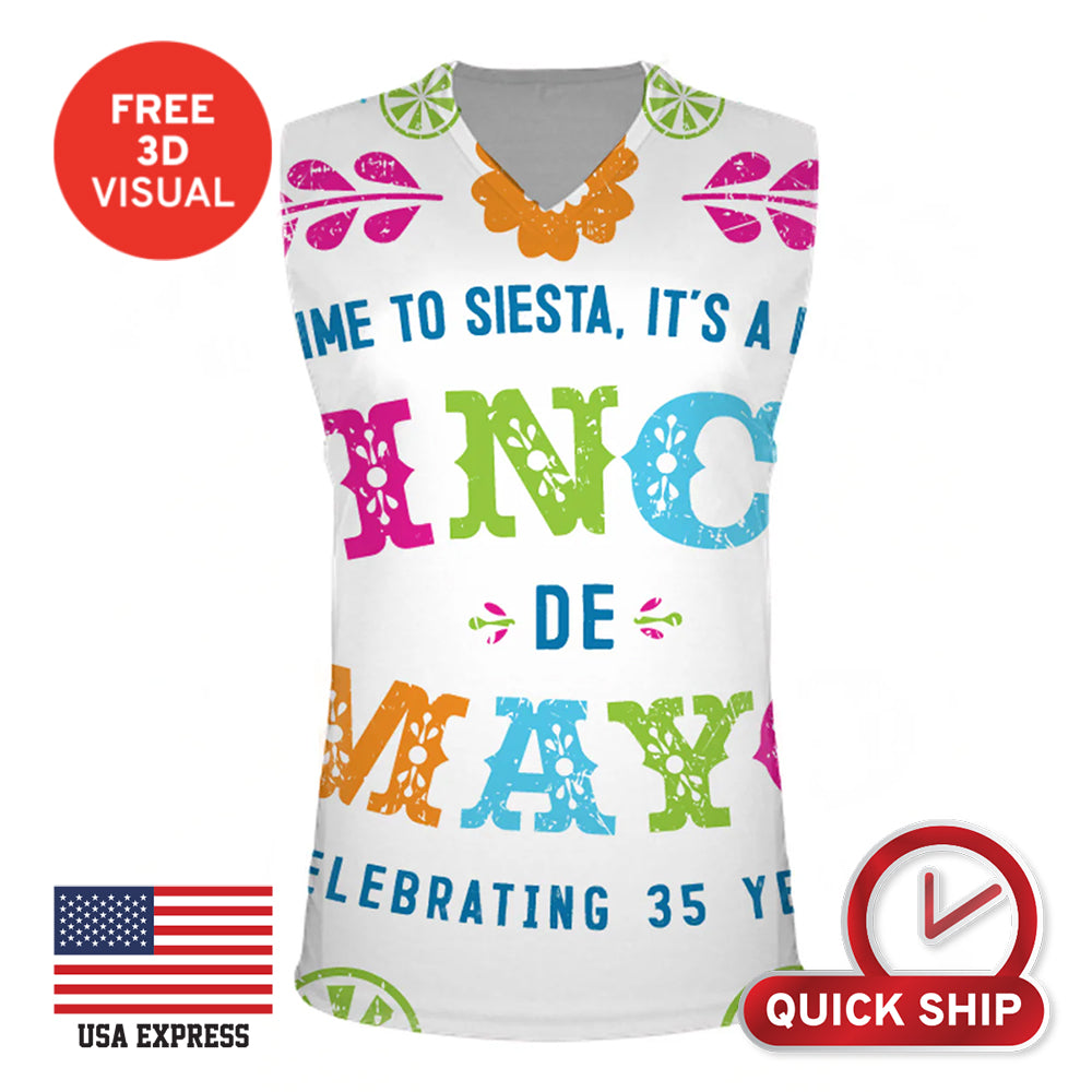150GSM Mesh Jersey V Neck Sleeveless (Full Dye Sublimation) #500086