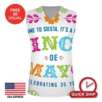 150GSM Mesh Jersey V Neck Sleeveless (Full Dye Sublimation) #500086